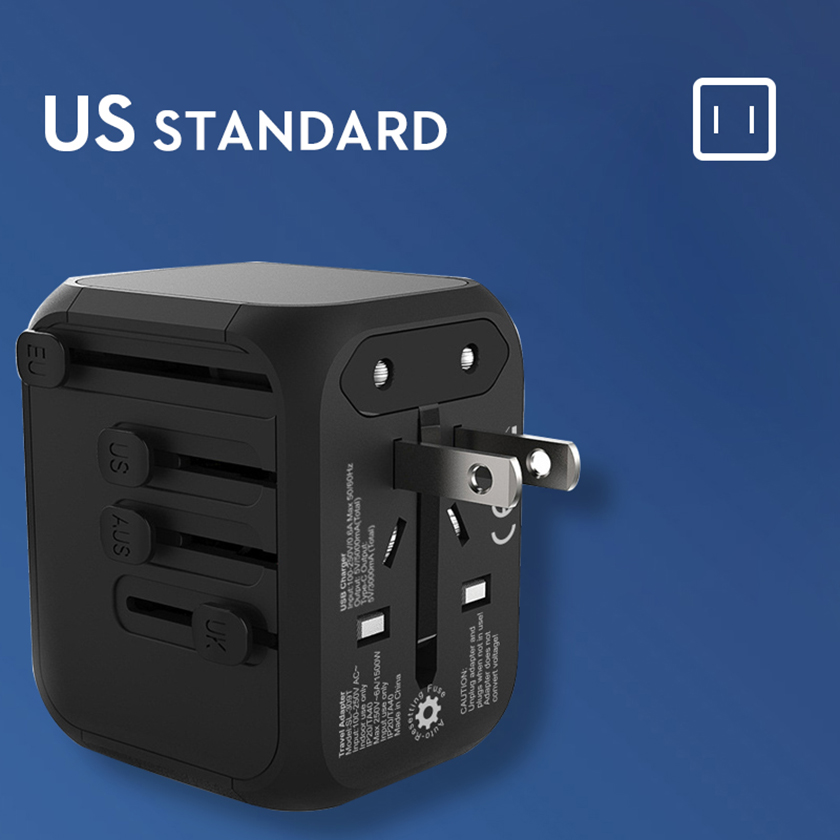 adapter fiji for International & 1 AUS Sockets, EU Type AC USA and USB Travel with Plugs 3 Plug Adapter UK Power